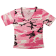 Rothco Womens Short Sleeve Camo V-Neck T-Shirt, Pink Camo, Small, 8756-616