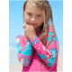 Roxy Magical Sea Long Sleeve UPF 50 Rashguard Set - Girls, Pink Flambe Sunnypla, 4, ERLWR03140-MLB6-4