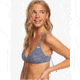 Roxy Printed Beach Classics Athletic Triangle Bikini Top - Womens, Mood Indigo Chaos S, Small, ERJX304071-BSP2-S