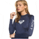 Roxy Wholehearted Long Sleeve Rashguard - Womens, Mood Indigo, Medium, ERJWR03408-BSP0-M