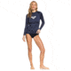 Roxy Wholehearted Long Sleeve Rashguard - Womens, Mood Indigo, Medium, ERJWR03408-BSP0-M