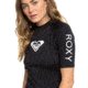 Roxy Wholehearted Short Sleeve Rashguard - Womens, Anthracite, Small, ERJWR03409-KVJ0-S