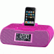 Sangean AM/FM-RDS Digital Atomic Clock Radio with iPod Dock, Large LCD Display, Pink RCR-10 PK