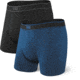 SAXX Daytripper Boxer Brief Fly, Pack of 2 - Mens, Black/City Blue Heather, Extra Large, SXPP2A-BRB-XL