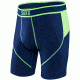 Saxx Kinetic Long Leg Boxer - Men's-Navy/Neon Green-Small