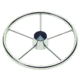 Schmitt &amp; Ongaro Marine 170 13.5" Stainless 5-Spoke Destroyer Wheel w/ Black Cap and Standard Rim - Fits 3/4" Tapered Shaft Helm 44214