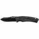 Push Button Lock Folding Knife, Black / Silver, Medium