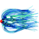 Sea Striker Ballyhoo Duster 4", 1/4 oz Red Head, Blue Pearl Skirt, FD340BL