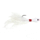 Sea Striker Bucktail Jig 3/4 oz, Holographic Eyes, Blk Nickel Hook, White Head/White Tail, SSBTJ34-W