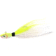 Sea Striker Bucktail Jig with Rattle and Grub Keeper, Chartreuse/White, 9/0 Hook, SSBTJR4-CW