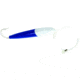 Sea Striker Rigged Cedar Plug 6", 10/0 Hook, 8 Ft 150 Lb Mono Leader, White/Blue, 893