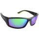 Sea Striker Rum Runner Sunglasses, Black Frame, Blue Mirror Lens, Black/Green, 30101