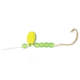 Sea Striker Snelled Hooks Gold Wide Gap, 12in Leader, Chartreuse Beads, Size 2/0, 4 per Pack, S409C-2/0