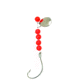 Sea Striker Snelled Hooks Nickel Wide Gap, 12in Leader, Red Beads Nickel Spinner, Size 6, 4 per Pack, S503R-6