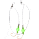 Sea Striker Spot/Kingfish/Mullet Rig, #6 Gold Wide Gap Hooks, 1/2" Round Green Floats, SSSKF-2G