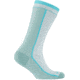 Mid Weight Mid Length Sock - Womens-White/Aqua-Small