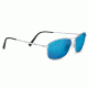 Serengeti Corleone Sunglasses, Shiny Titanium, Polarized 555nm Blue, 8418