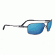 Serengeti Dante Sunglasses,Black Pearl Frame,Polarized 555nm Blue Rectangle Lens 8458
