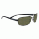 Serengeti San Remo Sunglasses - Satin Black/Gray Stripe Frame, 555nm Polarized Lenses 7604