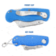 Sheffield Folding Lock Back Utility Knives, 2 Pack, Blue, 12117