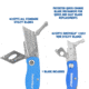 Sheffield Folding Lock Back Utility Knives, 2 Pack, Blue, 12117