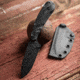 Skallywag Tactical Fireside Pro Fixed Blade Knife, 2.75in, Steel 440c, Spear Point, G10 Obsidian Handle, Black, Fireside Pro - Obsidian