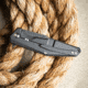 Skallywag Tactical Tactical Iron Jaw Folding Knife, 3.4in, D2, Straight Back, G10/Titanium, Black, Iron Jaw