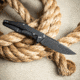Skallywag Tactical Tactical Iron Jaw Folding Knife, 3.4in, D2, Straight Back, G10/Titanium, Black, Iron Jaw