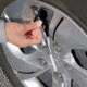 Slime Chrome Pencil Tire Gauge, w/Valve Caps, Silver, 2005-A