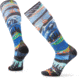 Smartwool Ski Zero Cushion Skication Print OTC Socks - Mens, G61 Mist Blue, Medium, SW001963G61M