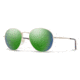 Smith Prep Sunglasses, Gold Frame, Polarized Green Mirror Lens, 203240J5G535Z