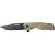Smiths BattlePlan Folding Knife, 3.35in, 420 Stainless Steel, Black Stonewash, Drop Point Blade, G10 Handle, Desert Tan, SP-50995