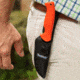 Smiths Edgesport Fixed Blade Gut Hook Knife, 4 in, Blaze Orange, 51236