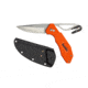 Smiths EdgeSport Folding Knife w/ Gut Hook, 3in, 400 Stainless Steel, Skinner Blade/ Gut Hook, G10 Handle, Orange, SP-51104