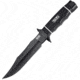 SOG Specialty Knives &amp; Tools Tech Bowie Fixed Blade Knife, 6.4in, AUS-8 Blade, Clip Point, Black, Kraton Handle, Black, SOG-S10B-K
