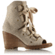 Sorel After Hours Lace Up Suede Casual Boot, Womens, Oatmeal, 7.5 US, 1787451241-7.5