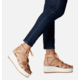 Sorel Cameron Flatform Lace Wedge Sandals Leather - Womens, Honest Beige/Gum 17, 9.5 US, 1999101-246-9.5