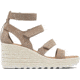 Sorel Cameron Wedge Multistrap Sandals - Womens, Omega Taupe/Sea Salt, 9 US, 1999201-264-9