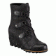 Sorel Joan Of Arctic Wedge Mid Casual Boot - Women's-Black/Grill-Medium-6.5 US