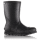 Sorel Joan Rain Short Rubber Boot, Womens, Black/Sea Salt, 11 US, 1717601010-11
