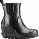 Sorel Joan Rain Wedge Chelsea Rubber Boot-Black/Sea Salt-Medium-11