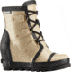 Sorel Joan Rain Wedge Felt Rubber Boot - Women's-Beach/Black-Medium-11