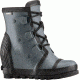 Sorel Joan Rain Wedge Felt Rubber Boot - Women's-Graphite/Black-Medium-11