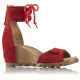 Sorel Joanie Ankle Lace Suede Sandal, Womens, Bright Red, 6.5 US, 1787281691-6.5