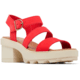 Sorel Joanie Heel Ankle Strap Sandals - Womens, Red Glo/Honey White, 9, 2069761-617-9