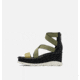 Sorel Joanie III Sport Strap Wedge Sandals - Womens, Olive Shade/Black, 7.5 US, 1986411-358-7.5