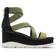 Sorel Joanie III Sport Strap Wedge Sandals - Womens, Olive Shade/Black, 7.5 US, 1986411-358-7.5