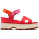 Sorel Joanie IV Ankle Strap Wedge Sandals - Womens, Red Glo/Honey White, 8, 2069781-617-8