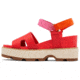 Sorel Joanie IV Ankle Strap Wedge Sandals - Womens, Red Glo/Honey White, 8, 2069781-617-8
