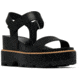 Sorel Joanie IV Y Strap Wedge Sandals - Womens, Black/Sea Salt, 5, 2076831-010-5